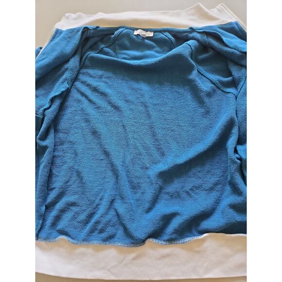 Womens Calme Retro Blue Striped Full-Zip Jacket Pockets CLEAN Size Small - Picture 13 of 14